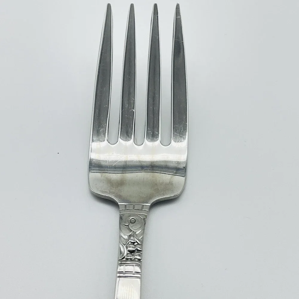 WM A Rogers Northland Stainless Dessert Forks Set of 4 Flatware USA